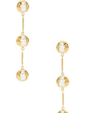 Petit Moments Bisou earrings clear pearl gold dangling